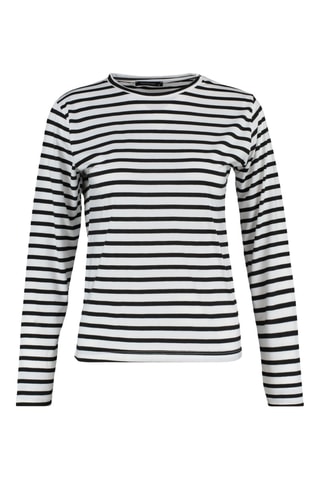 T-shirt às riscas - Branco