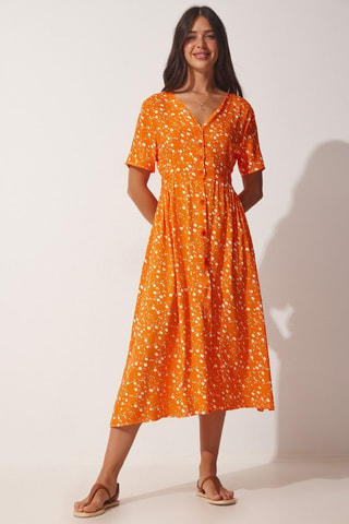 Vestido-camisa - Laranja - Laranja