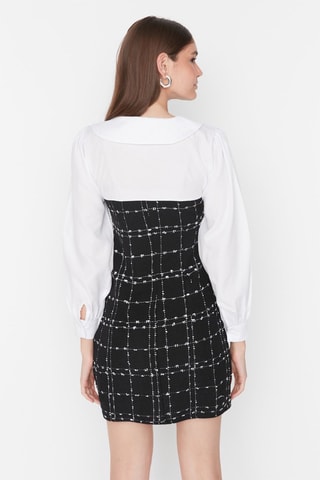 Vestido efeito ilusório - Preto e branco