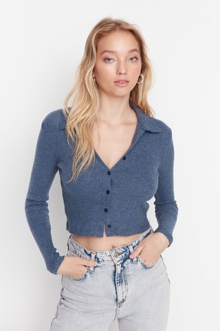 Camisa slim - Índigo - Azul