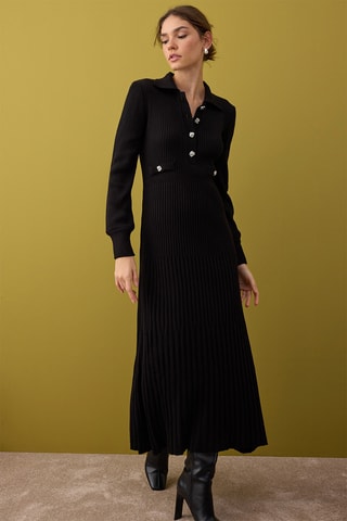 Vestido-camisola - Bordô - Preto
