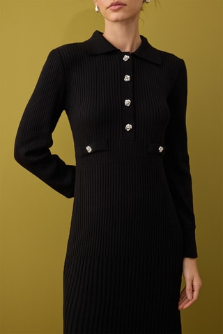 Vestido-camisola - Bordô - Preto