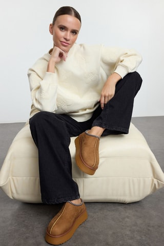 Mules forrados em nobuck - Camel