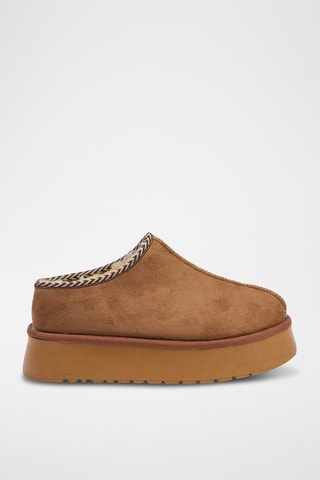 Mules forrados em nobuck - Camel