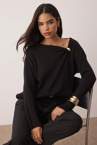 Camisola regular - Preto - Preto