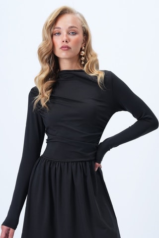 Vestido regular - Preto