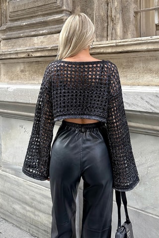 Camisola cropped - Preto
