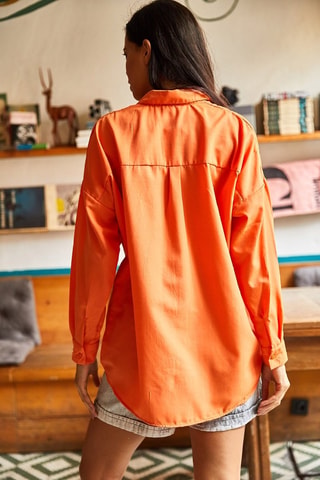 Camisa relaxed - Branco - Laranja