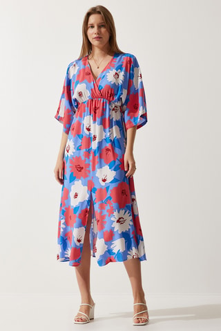 Vestido midi - Violeta e rosa
