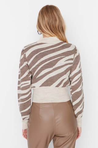 Camisola regular - Bege e castanho