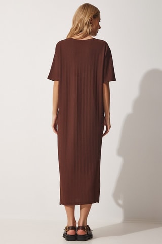 Vestido comprido - Verde - Castanho
