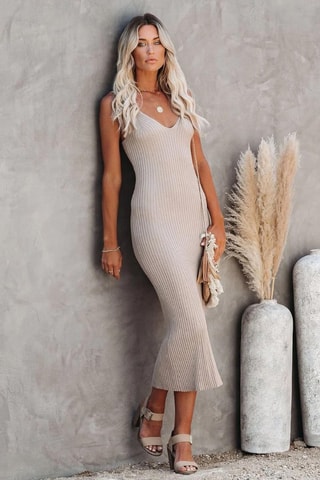 Robe fourreau - Beige
