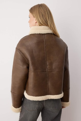 Giacca oversize - Beige e marrone