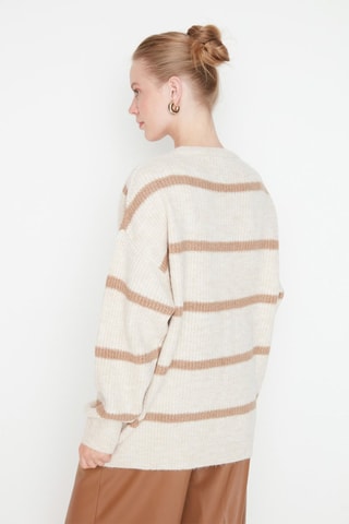 Cardigan a righe - Beige