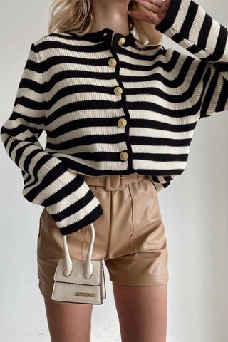 Cardigan regular - Nero e bianco