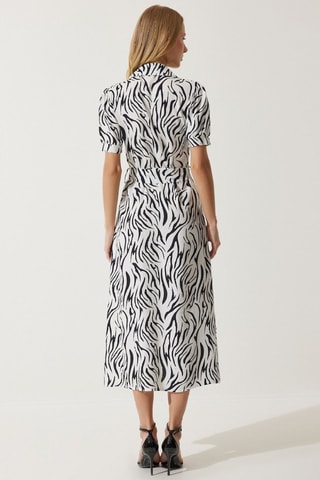 Robe chemise - Blanc et noir