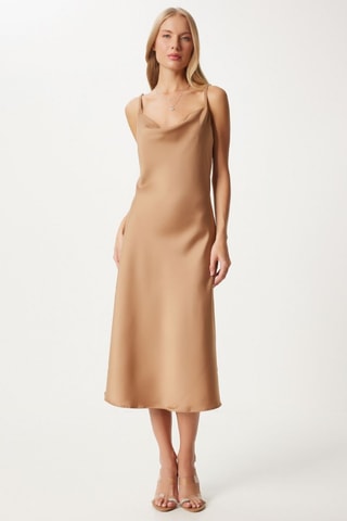 Vestido midi - Camel - Camel