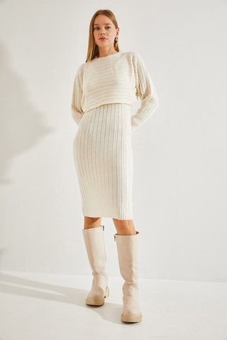 Vestido-camisola e camisola - Bege - Bege