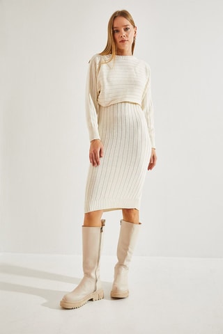 Vestido-camisola e camisola - Bege - Bege
