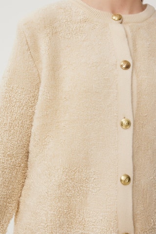 Cardigan regular in lana - Ecrù