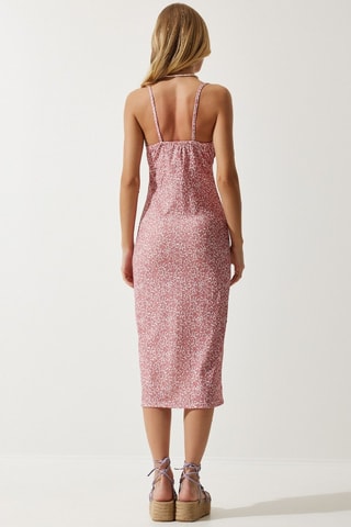 Vestido justo - Vermelho - Rosa e branco