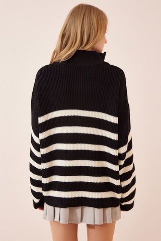 Camisola de lã - Preto - Preto e branco