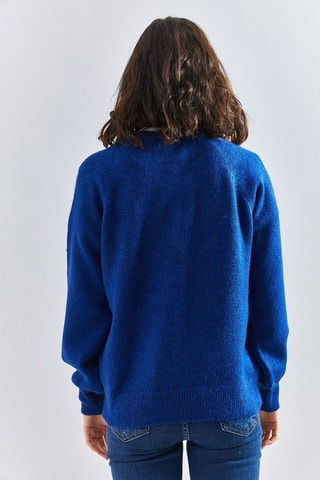Camisola - Cru e azul - Azul-marinho