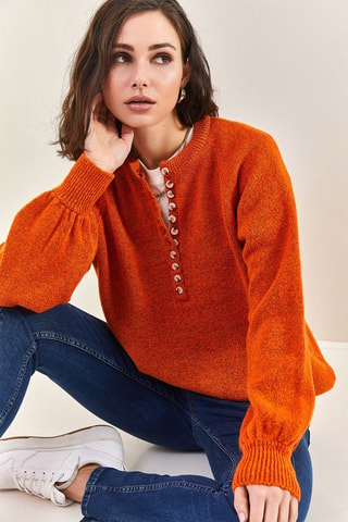 Camisola - Cru e azul - Vermelho