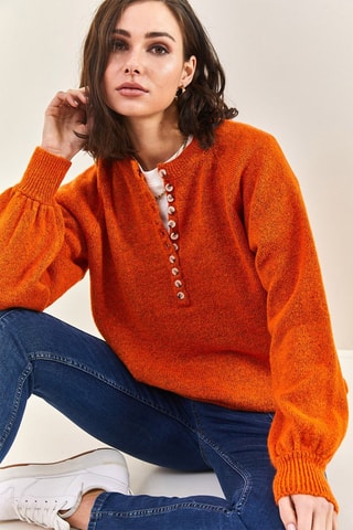 Camisola - Cru e azul - Vermelho
