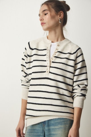 Camisola - Bege - Bege e preto