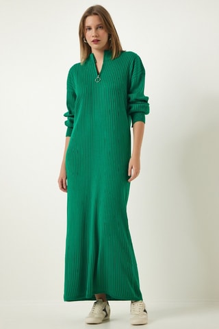 Vestido-camisola - Preto - Verde