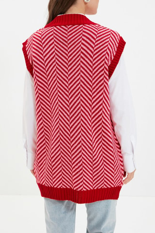 Camisola sem mangas - Branco e vermelho