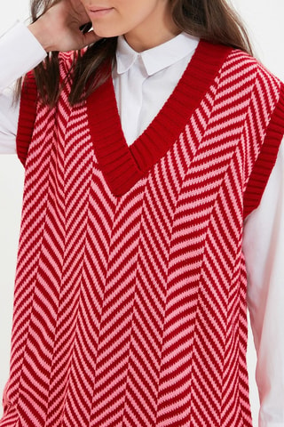 Camisola sem mangas - Branco e vermelho