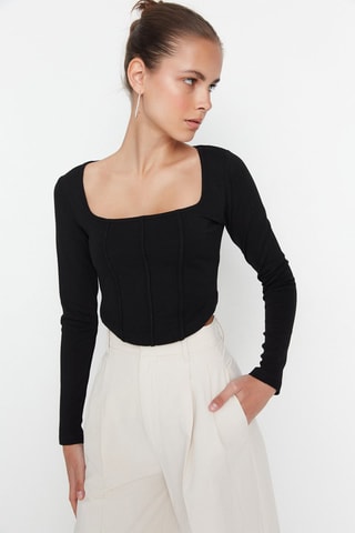 Crop top Preto