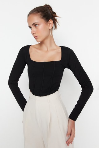 Crop top Preto