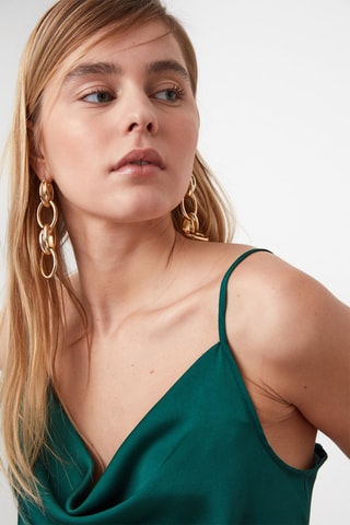 Camisola de alças Preto - Verde
