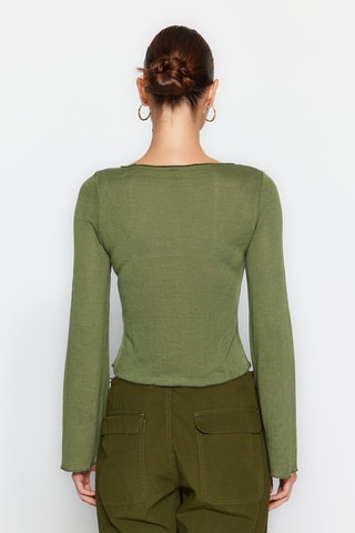T-shirt cropped - Caqui - Verde