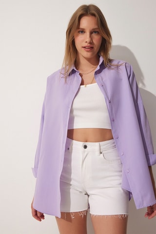 Camisa oversize - Castanho - Violeta