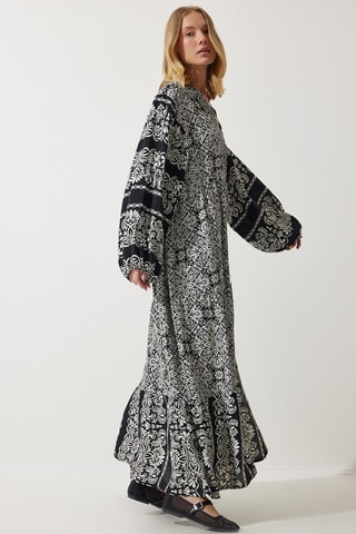 Vestido comprido - Preto - Preto e branco