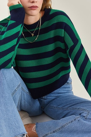 Camisola - Azul-marinho e verde - Azul-marinho e verde