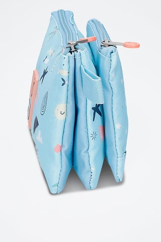 Astuccio - Bianco, blu e rosa