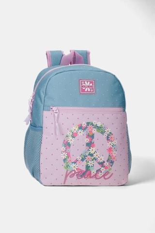 Zaino Roll Road Peace - Blu e rosa