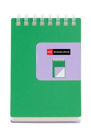 Taccuino a spirale - 160 pagine - Verde e malva - 7,5 x 10,5 cm