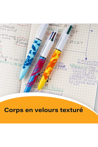 12 stylos-bille 4 couleurs Velours  4 encres