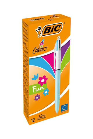 12 stylos-bille Fun Light - 4 encres