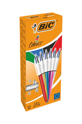 12 stylos-bille Shine - 4 encres