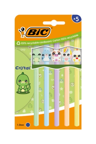 5 stylos-bille - Encre bleue