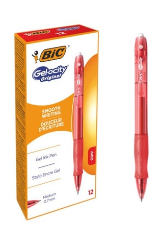 12 stylos-bille Gelo - Encre rouge