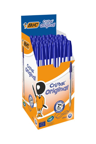 50 stylos-bille Cristal - Encre bleue