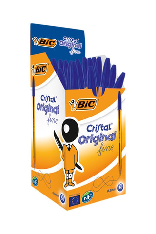 50 stylos-bille Cristal - Encre bleue